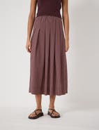 Hush Ivy Pleated Stripe Midi Skirt
