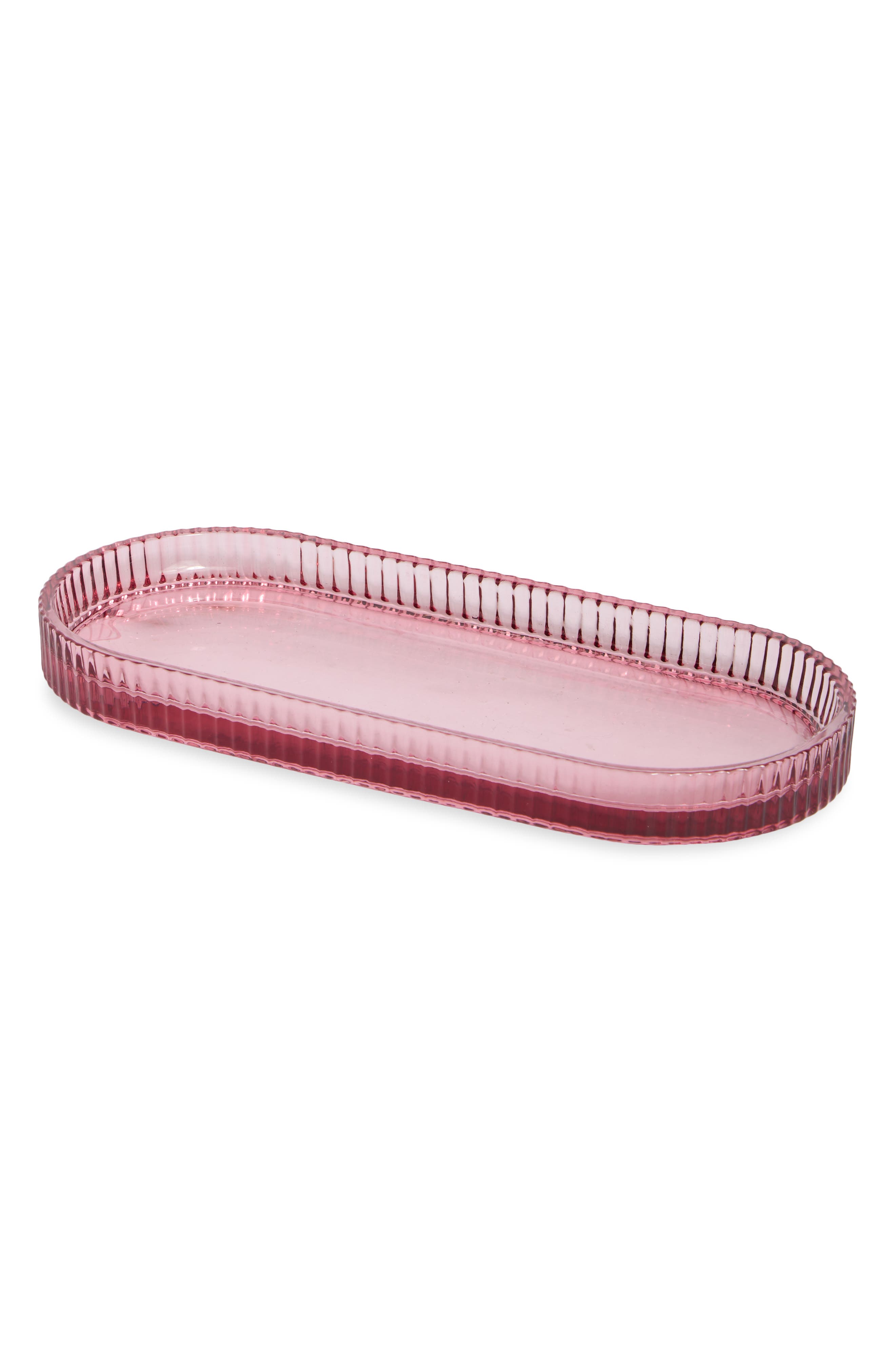 Ribbed Glass Vanity Tray
