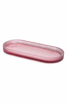 Ribbed Glass Vanity Tray