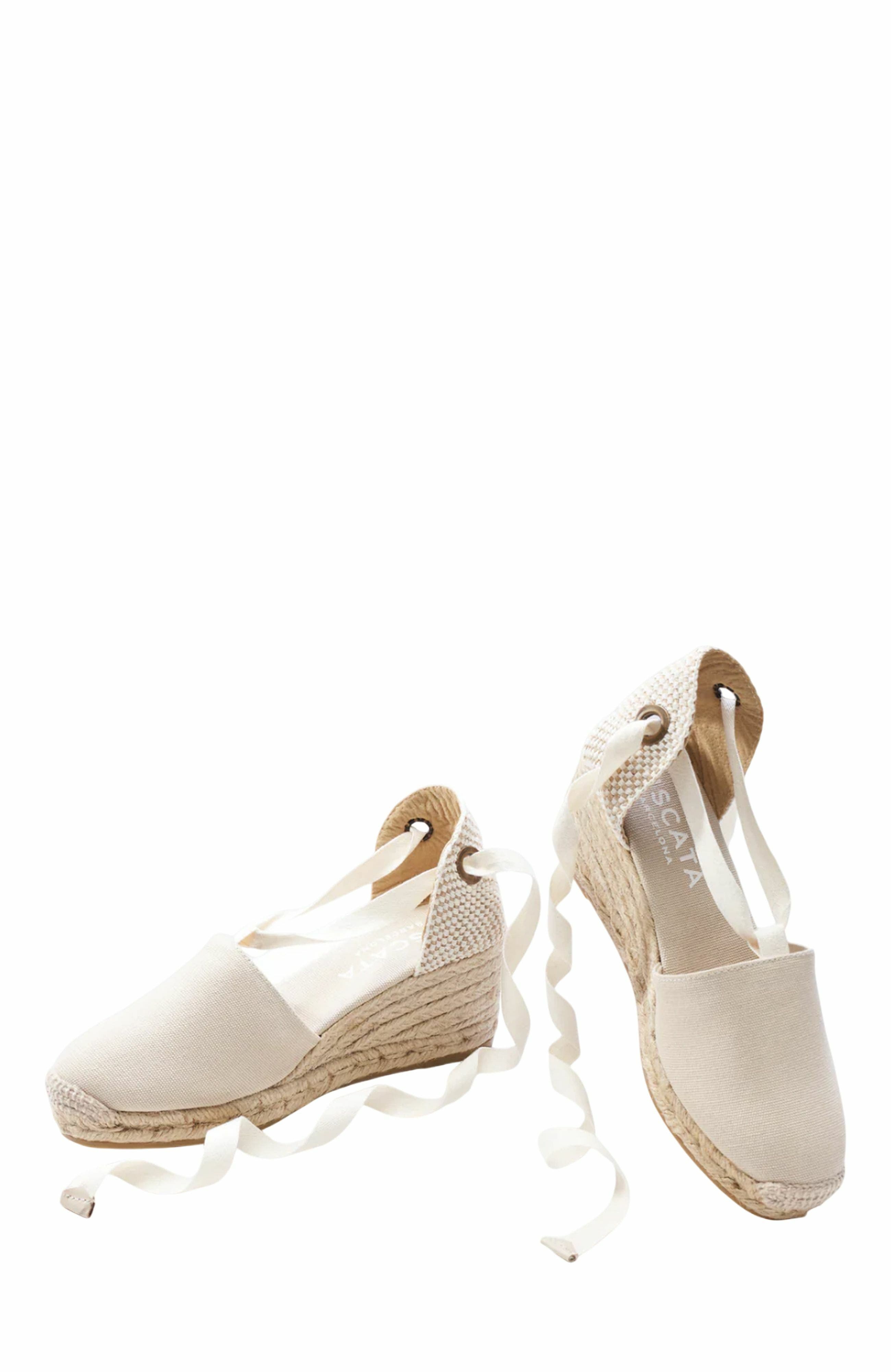 Escala Canvas Espadrille Wedges, Alternate, color, Beige