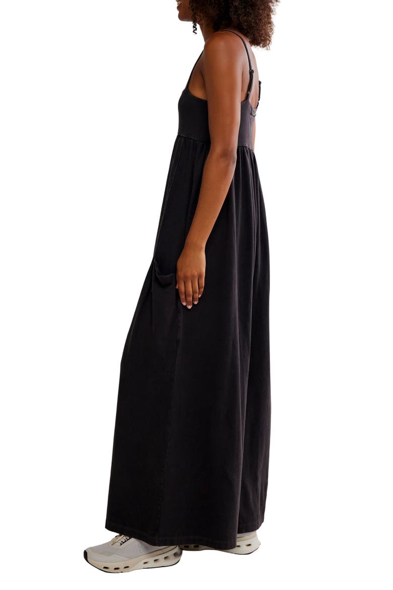 FP Movement Hot Shot Strappy Stretch Cotton Jumpsuit, Alternate, color, BLACK