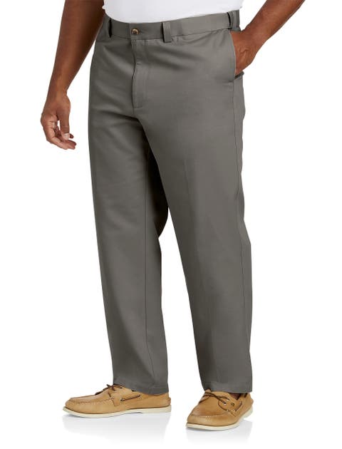 Big & Tall Flat-Front Twill Pants