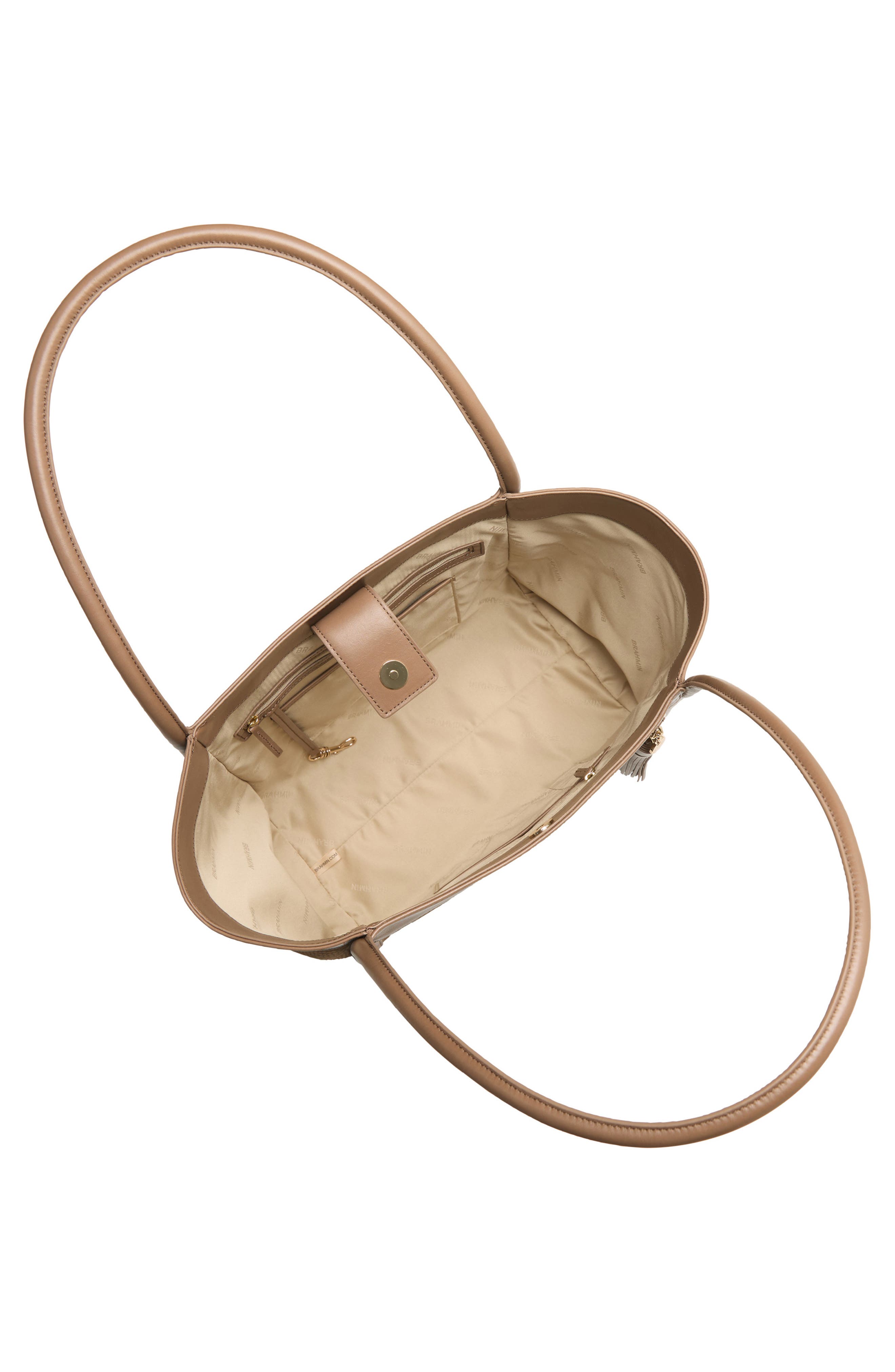 Brahmin Bailee Snake Embossed Leather Tote, Alternate, color, Taupe Belcanto