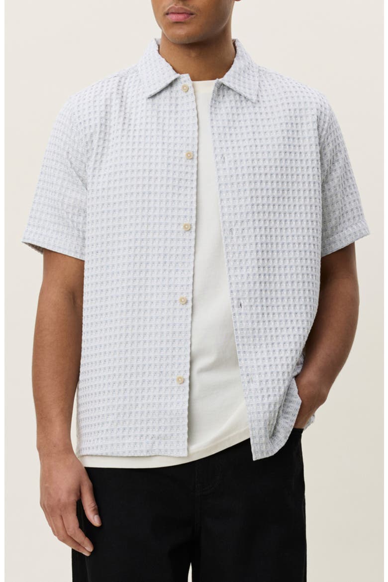 Check Cotton Seersucker Button-Up Shirt, Main, color, LIGHT IVORY