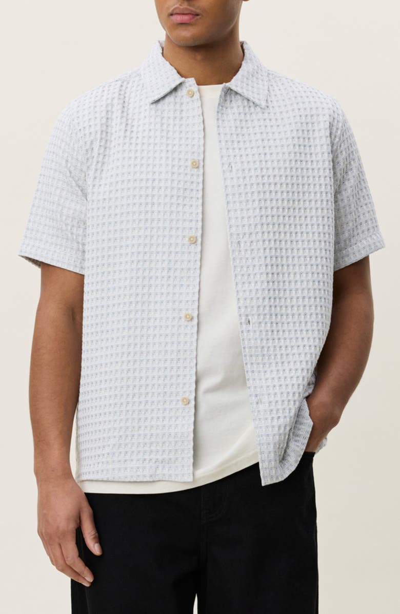 Les Deux Check Cotton Seersucker Button-Up Shirt, Main, color, Light Ivory