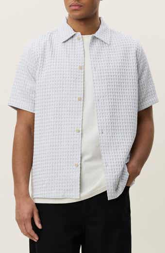 Check Cotton Seersucker Button-Up Shirt