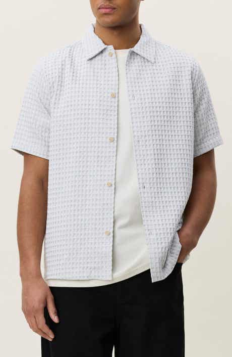 Check Cotton Seersucker Button-Up Shirt