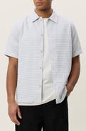 Les Deux Check Cotton Seersucker Button-Up Shirt