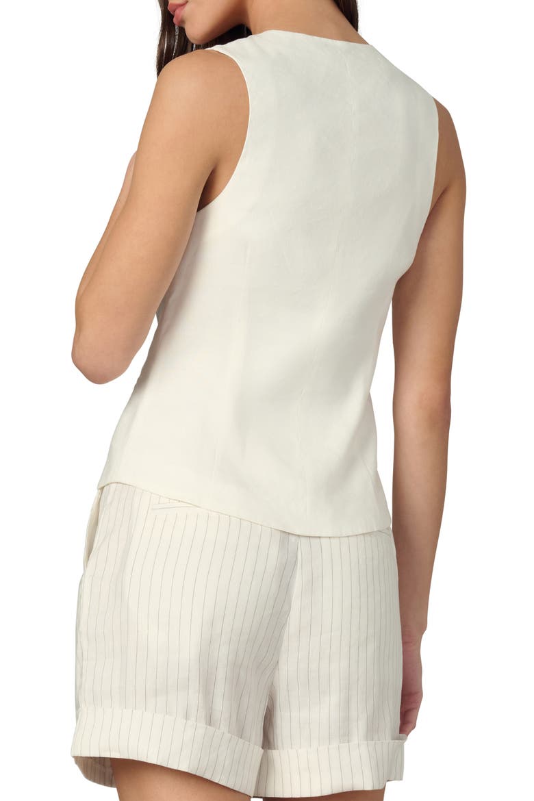 The Maeve Linen Blend Vest, Alternate, color, ECRU