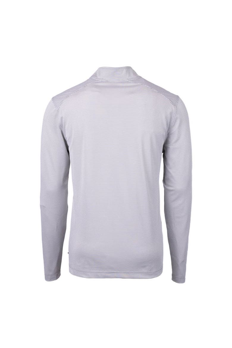 Men's Cutter & Buck Gray New Hampshire Fisher Cats Big & Tall Virtue Eco Pique Micro Stripe Recycled Quarter-Zip Pullover, Alternate, color, Gray