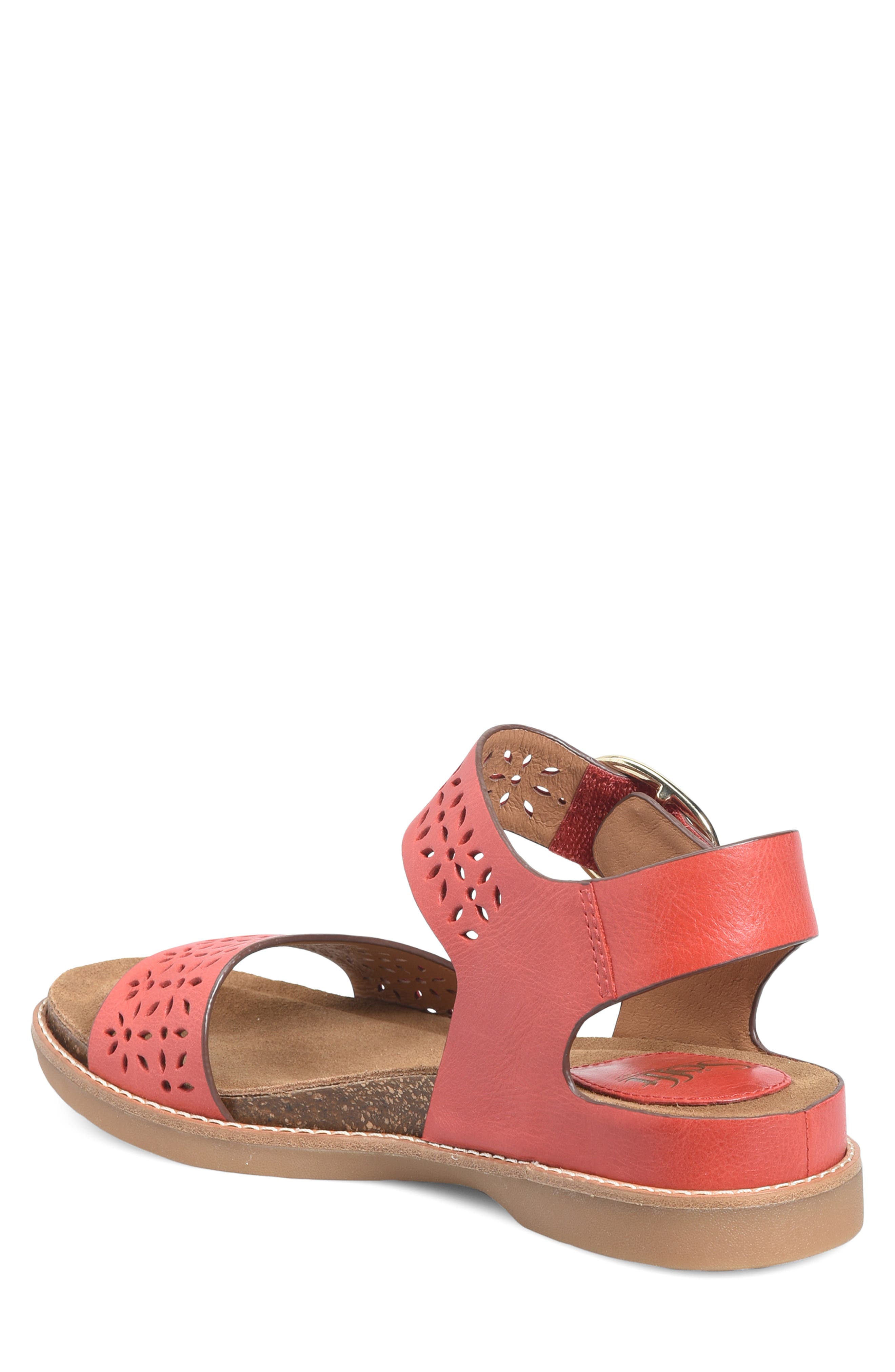 Bali III Ankle Strap Wedge Sandal, Alternate, color, RED CORAL