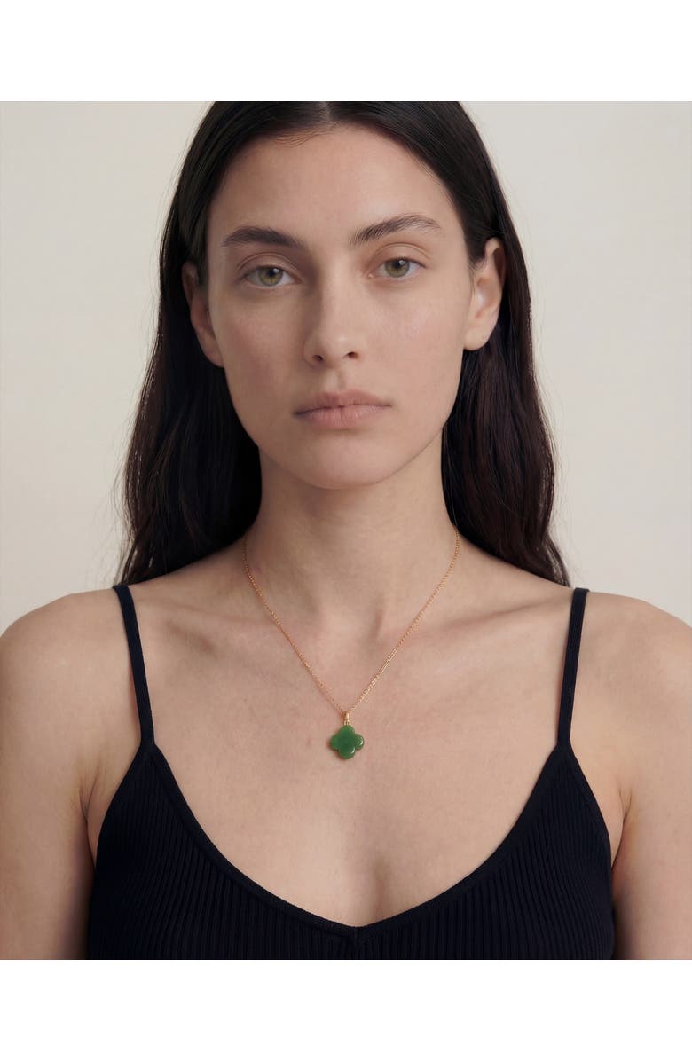 seree Clover Green Jade Pendant Necklace, Alternate, color, Green
