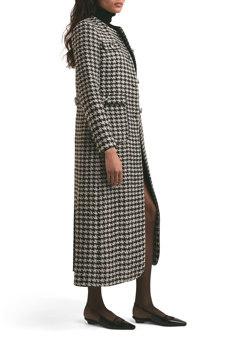The Posh Houndstooth Check Coat, Alternate, color, BLACK/ WHITE HOUNDS