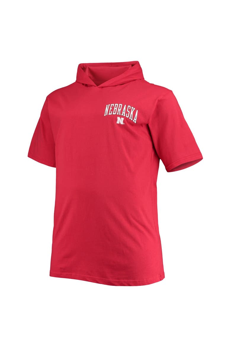 Men's Scarlet Nebraska Huskers Big & Tall Team Hoodie T-Shirt, Alternate, color, Red