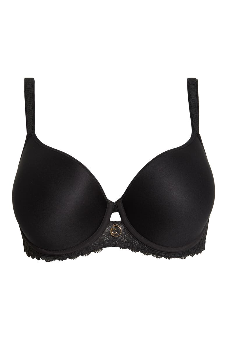 Romance Underwire Low Coverage T-Shirt Bra, Alternate, color, BLACK