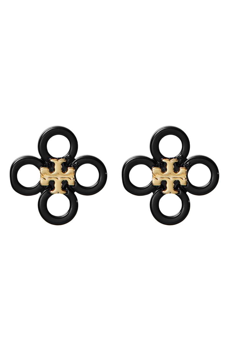Tory Burch Small Kira Enamel Clover Stud Earrings, Main, color, 