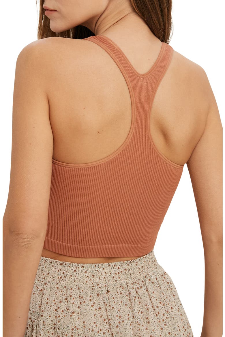 Seamless Racerback Bralette, Alternate, color, TERRACOTTA