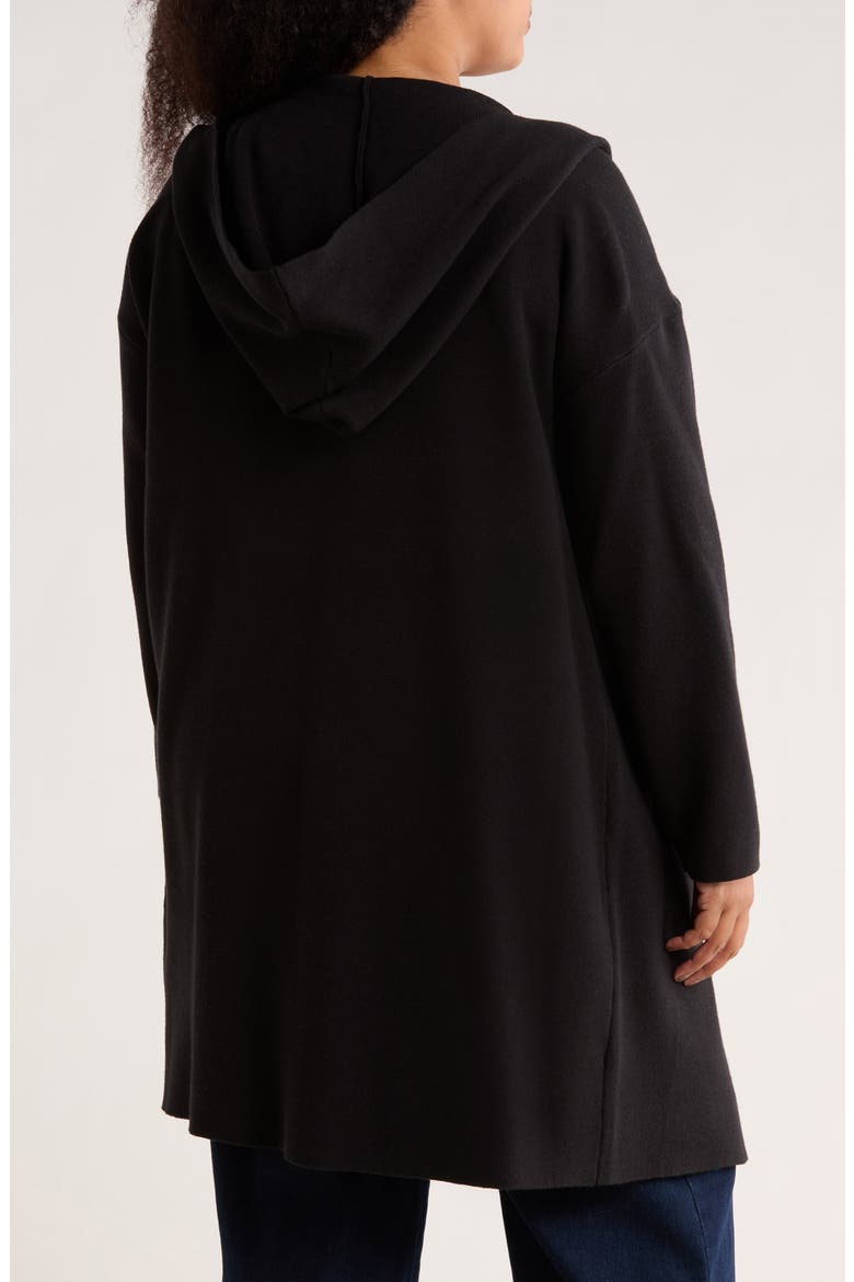 Andrea Hoodie Open Front Jacket, Alternate, color, BLACK