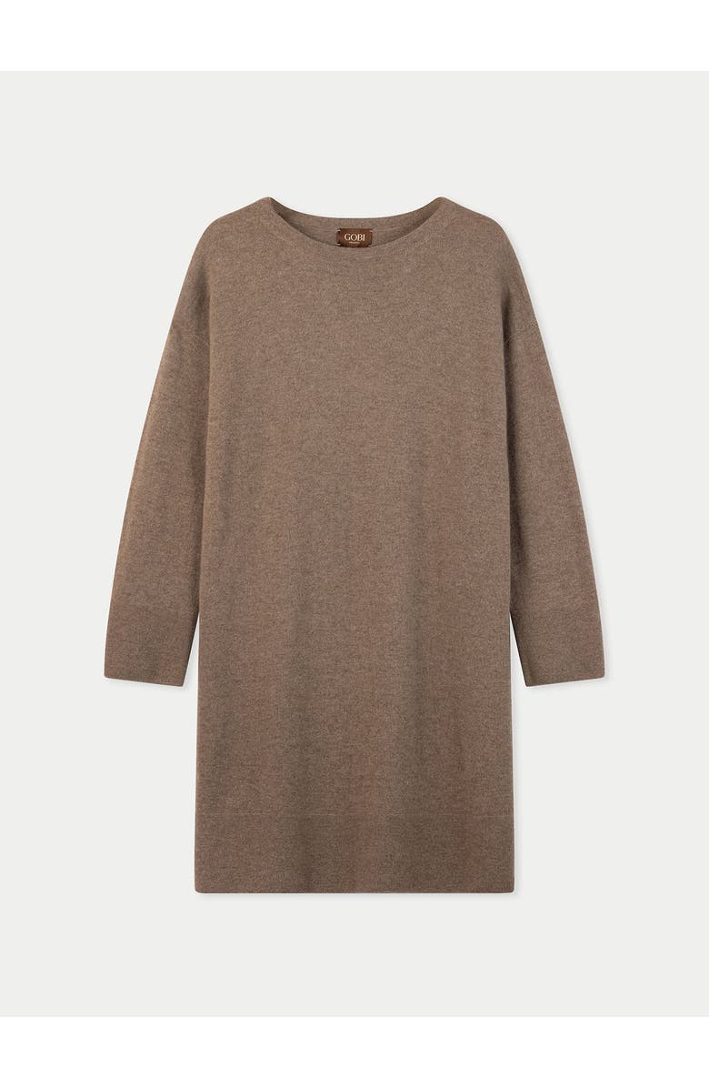 Gobi Cashmere C-Neck Knit Dress, Main, color, Taupe