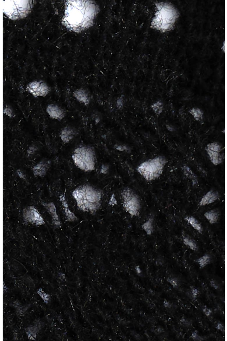 Pointelle Ruffle Scarf, Alternate, color, Black