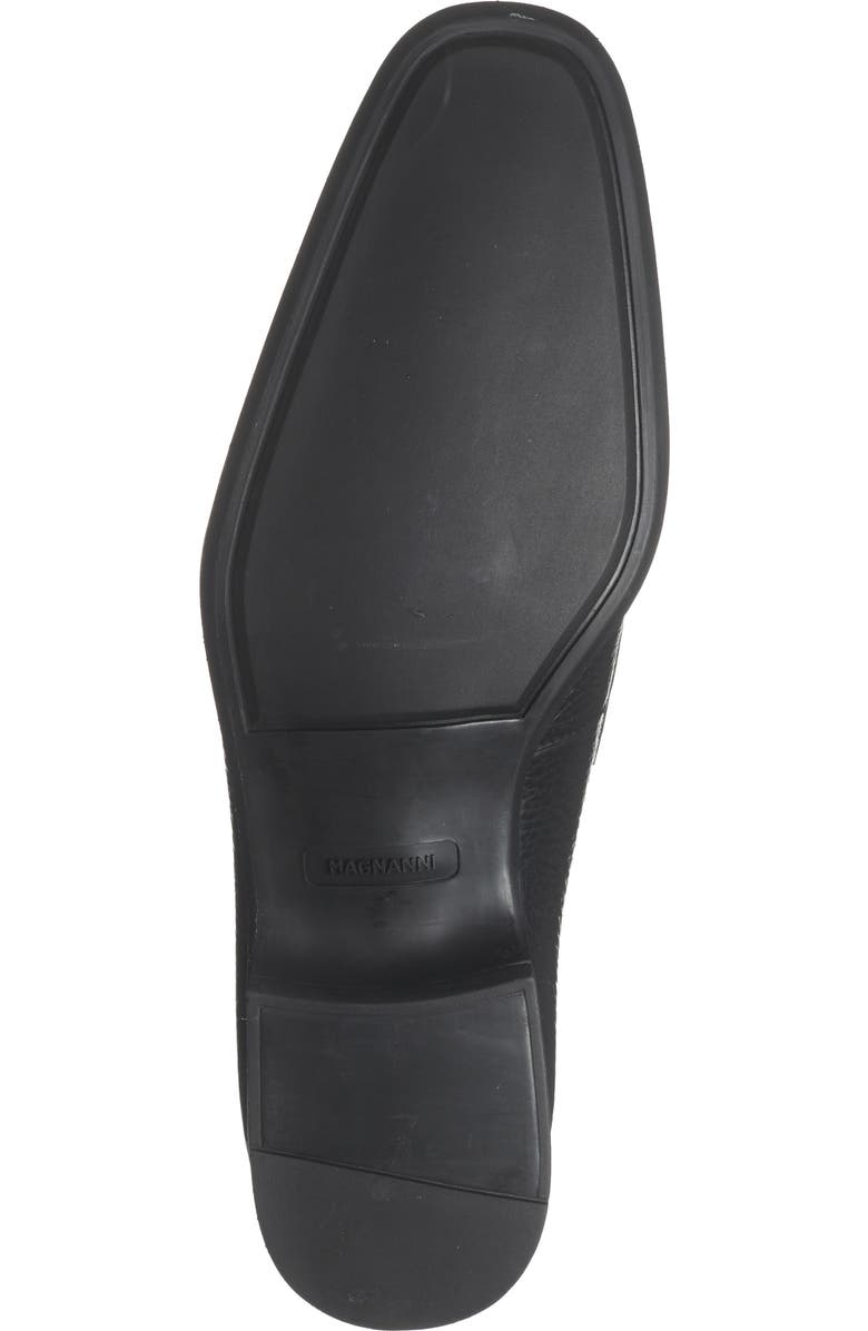 Magnanni Vince Leather Penny Loafer, Alternate, color, Black Pebble