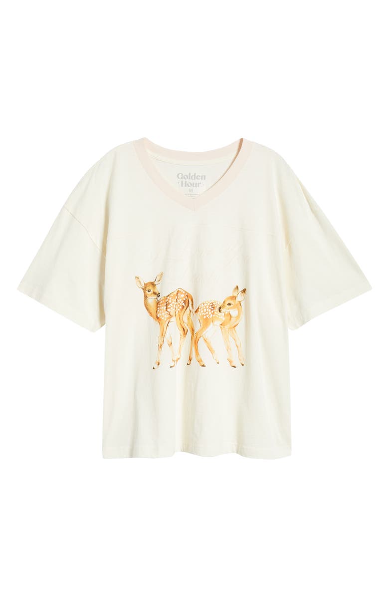 GOLDEN HOUR Love You Dearly Graphic V-Neck T-Shirt, Alternate, color, Marshmallow