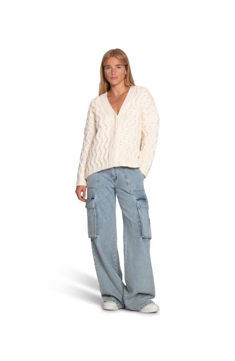 Belle & Bloom Sugar Plum Chunky Cardigan, Alternate, color, Cream