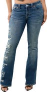 True Religion Becca Embroidered Mid Rise Bootcut Jeans
