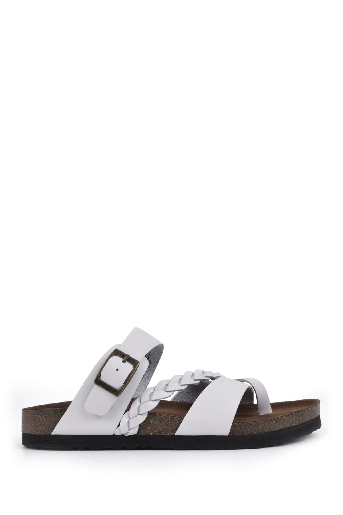 Hazy Leather Footbed Sandal, Alternate, color, WHITE/LEATHER