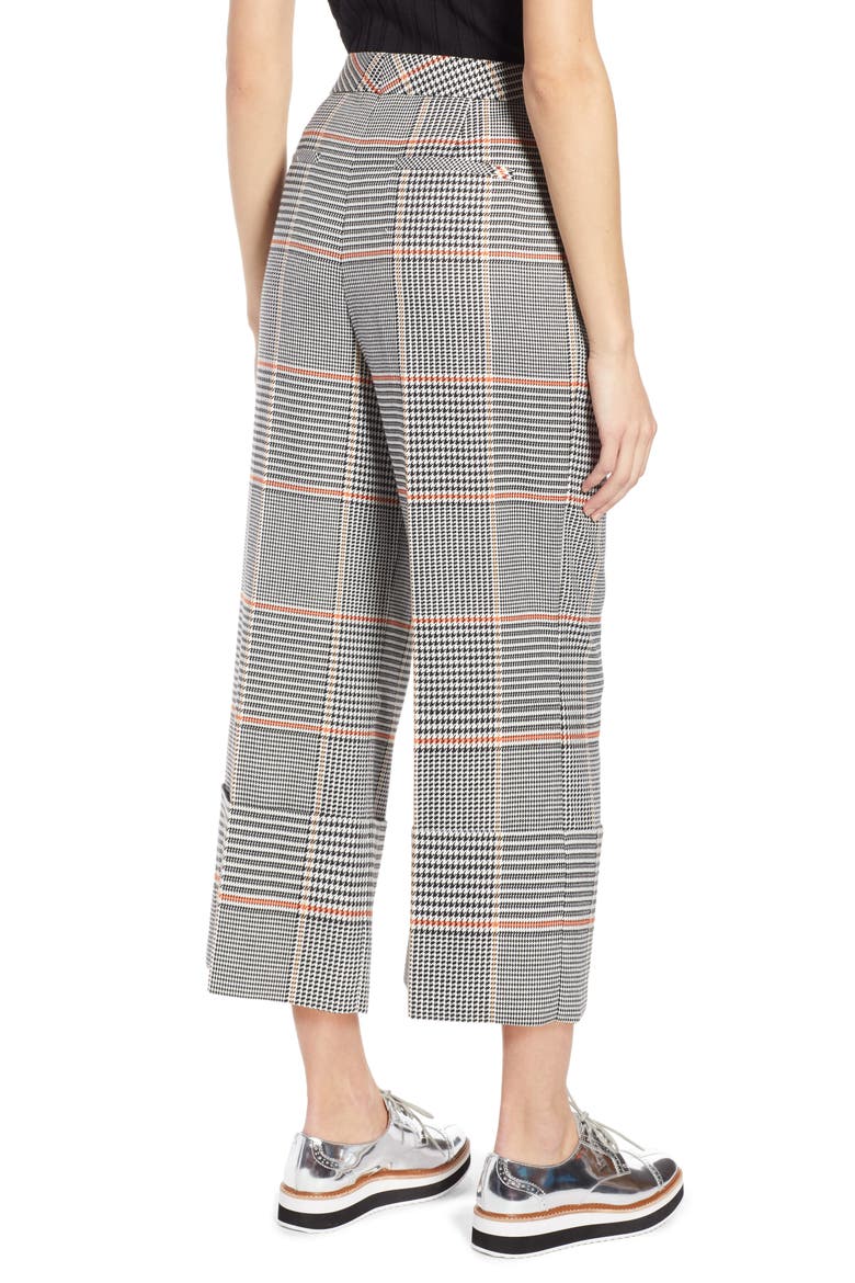 x Atlantic-Pacific Plaid Wide Leg Crop Pants, Alternate, color, BLACK PLAID