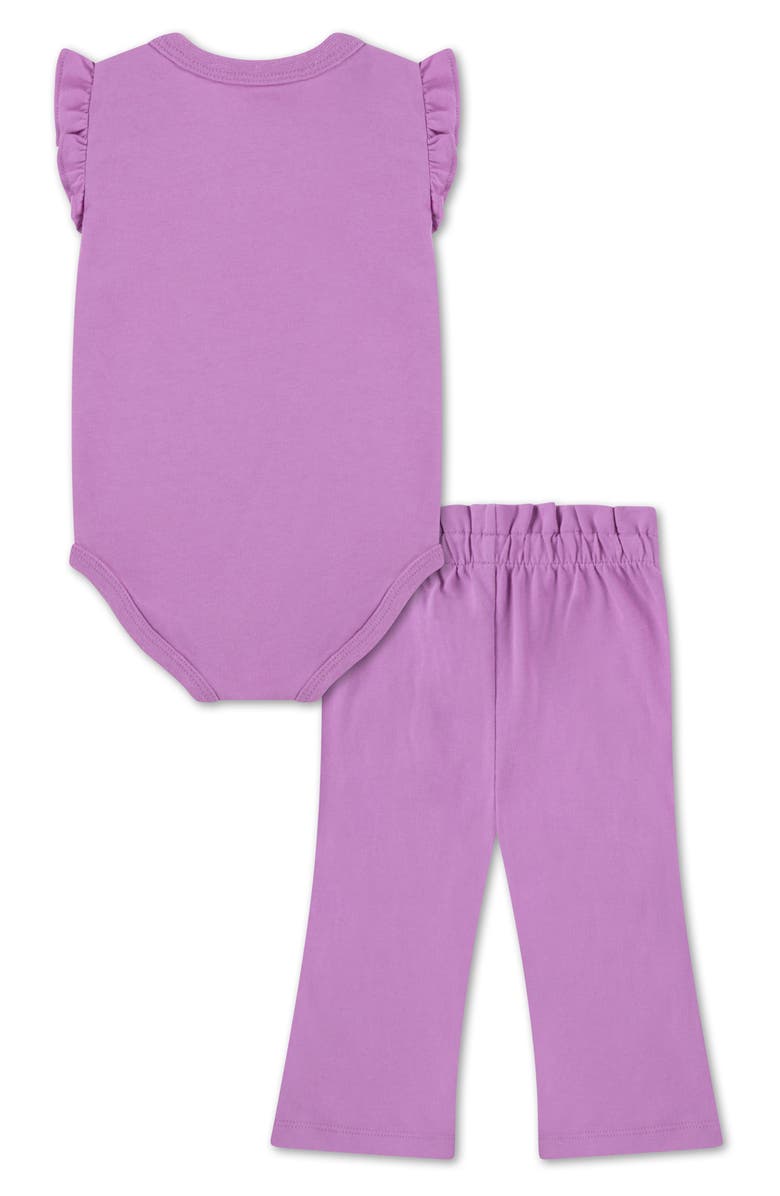 Nike Bodysuit & Paperbag Waist Pants Set, Alternate, color, Light Magenta