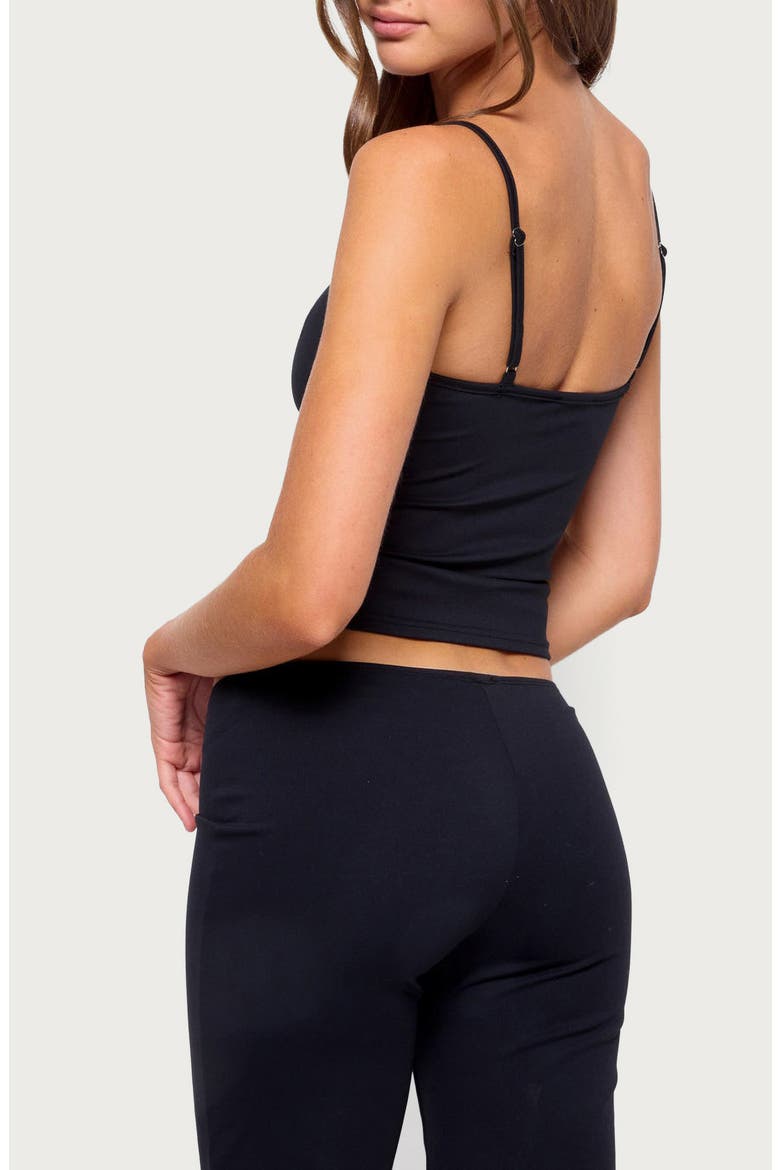Anika Straight Neck Tank Top, Alternate, color, BLACK