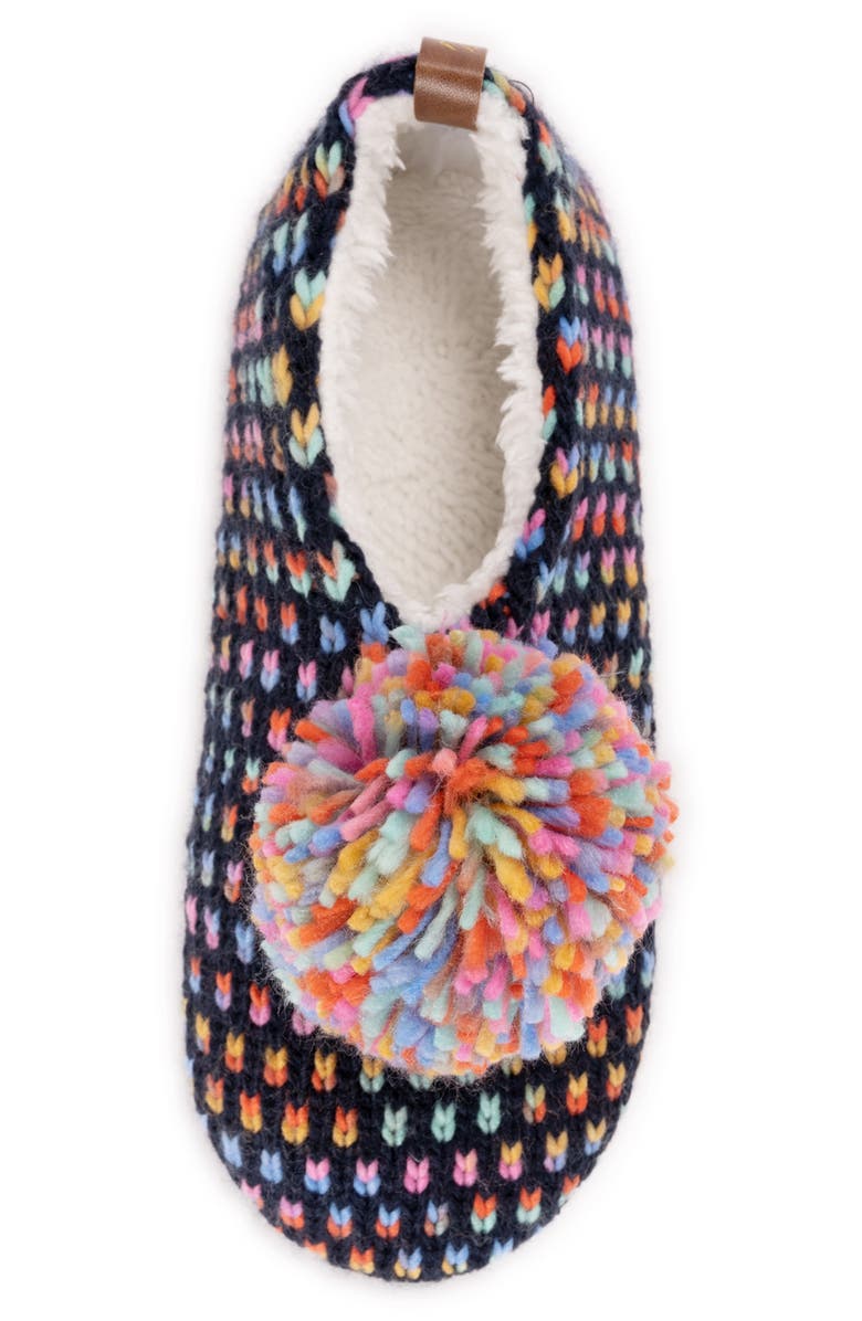MUK LUKS Space Dye Pom Slipper Socks, Alternate, color, 