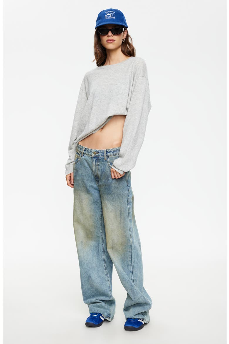 Top Model Low Rise Baggy Jeans, Alternate, color, STONE BLUE