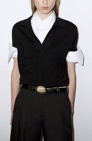 MANGO Polo Collar Wool Sweater
