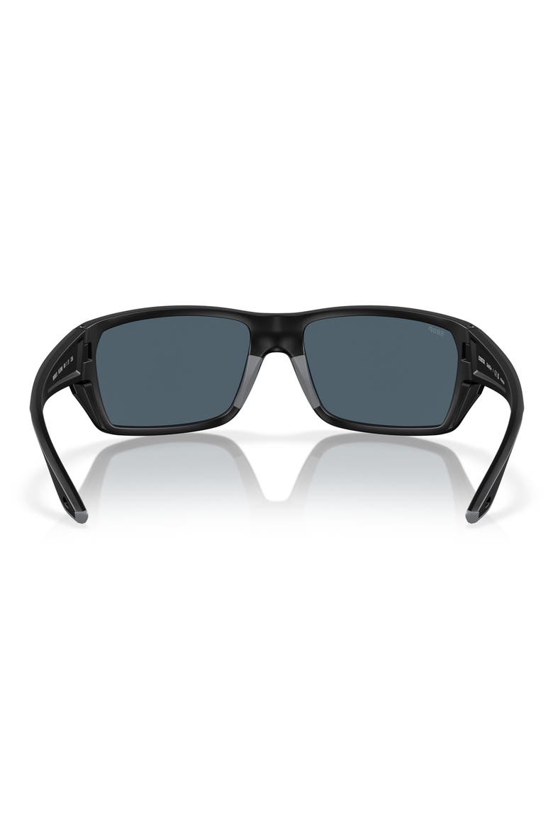 Tailfin 57mm Polarized Rectangular Sunglasses, Alternate, color, GREY