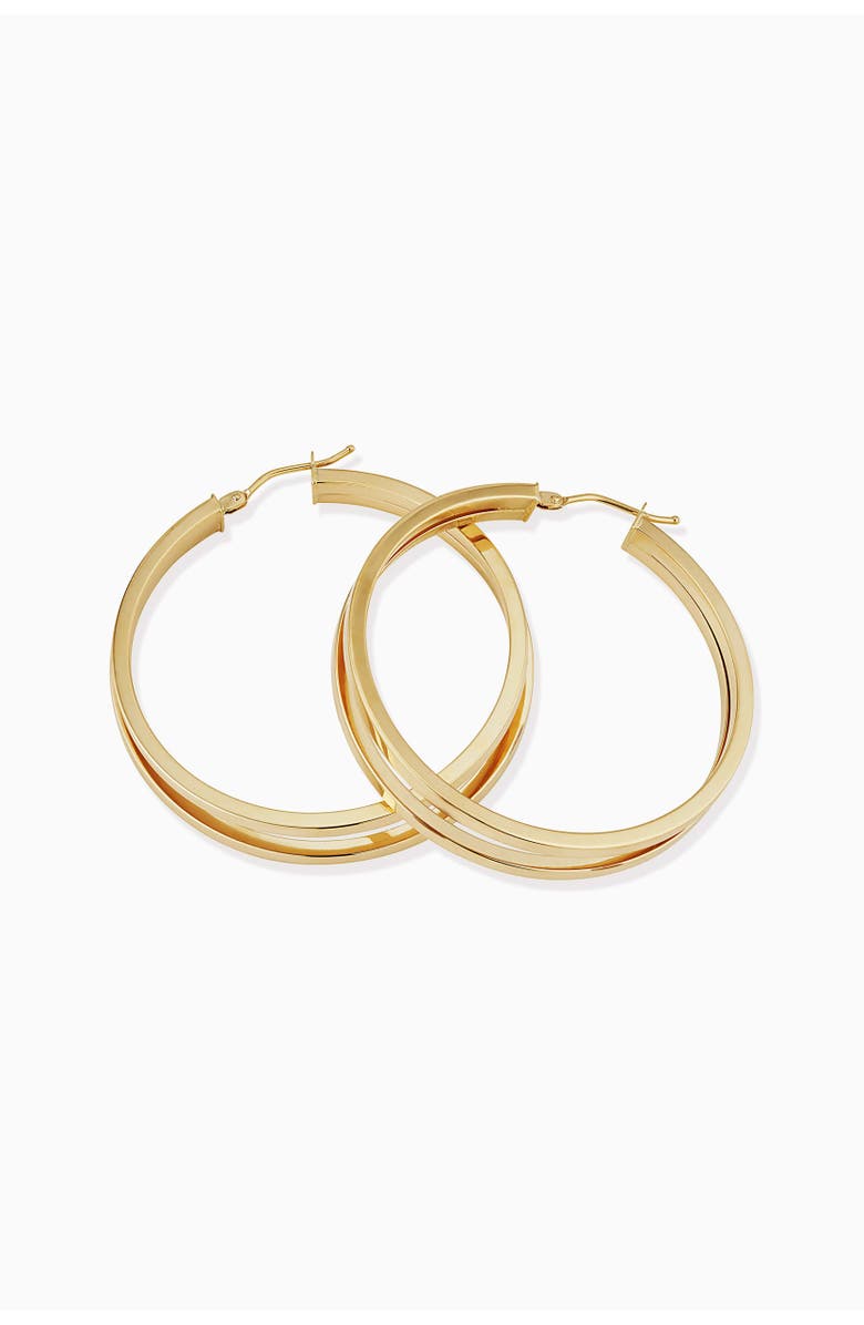 Oradina 14K Yellow Gold Hudson Large Hoops, Alternate, color, Yellow Gold