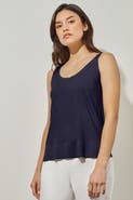 Ming Wang V-Neck Tank - Side-Slit Soft Knit