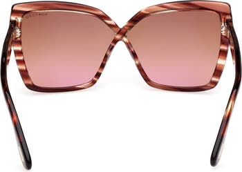 TOM FORD Fiore 63mm Oversize Gradient Butterfly Sunglasses