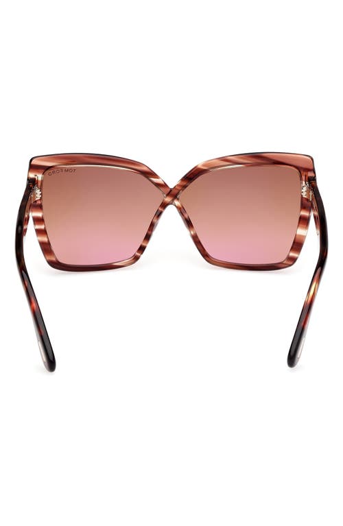 Tom Ford Fiore 63mm Oversize Gradient Butterfly Sunglasses In Multi