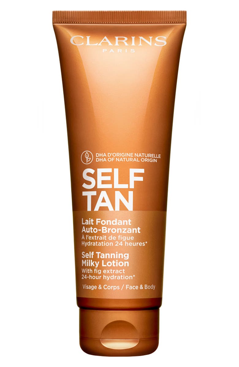 Clarins Self Tanning Face & Body Milky Lotion, Main, color, 