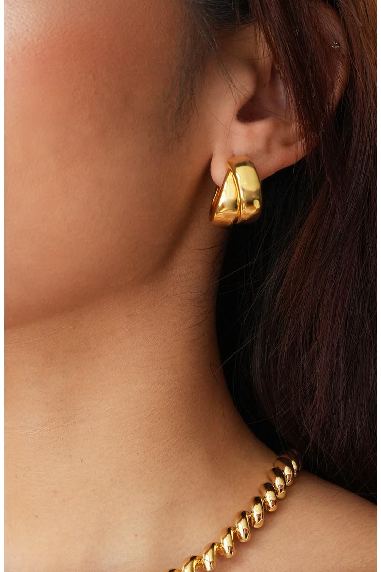 Double Hoop Earrings, Alternate, color, GOLD