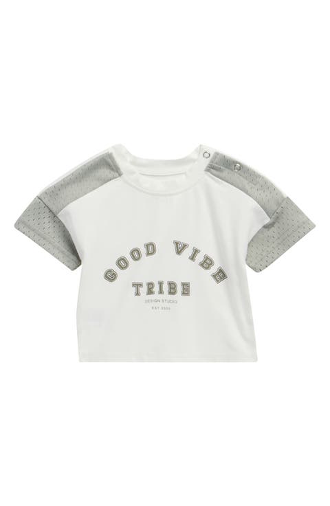 Colorblock Stretch Cotton Mesh T-Shirt (Baby)