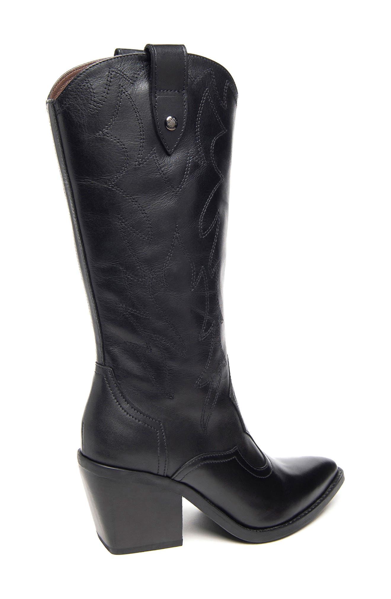 NeroGiardini Texan Pointed Toe Western Boot, Alternate, color, Black