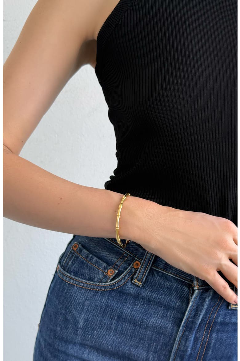 Bamboo Texture Bracelet, Alternate, color, GOLD