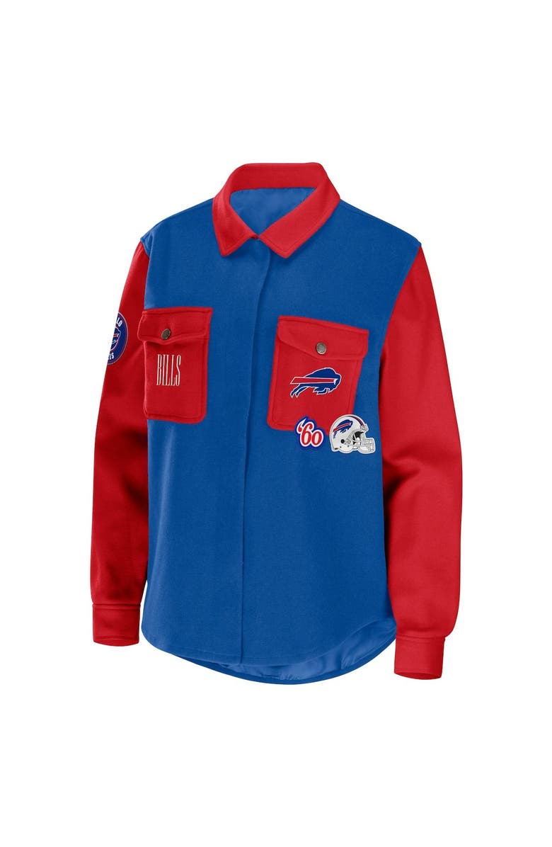 WEAR by Erin Andrews Women's WEAR by Erin Andrews Royal Buffalo Bills Snap-Up Shirt Jacket, Alternate, color, 