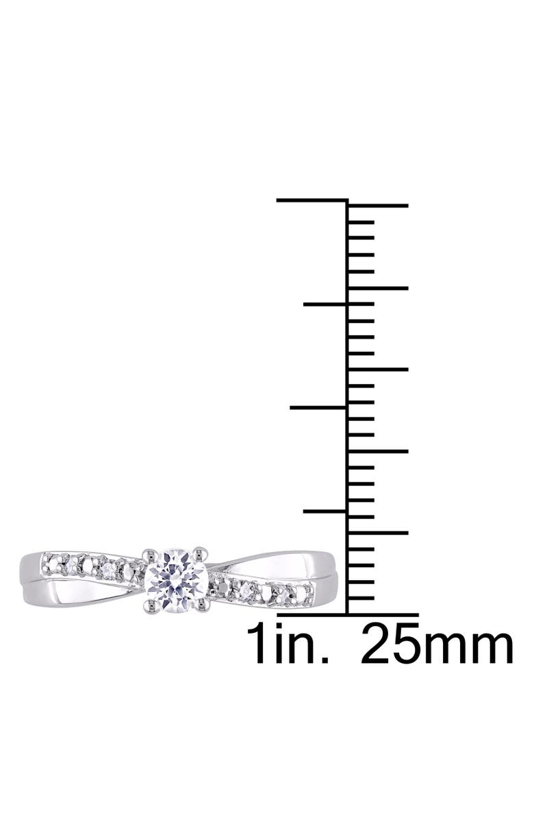 Julianna B. Created White Sapphire & Diamond Crossover Ring, Alternate, color, Sterling Silver