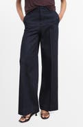 MANGO High Waist Wide Leg Denim Pants
