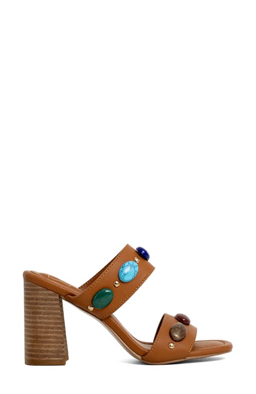 Shushop Elizabeth Block Heel Sandal In Brown