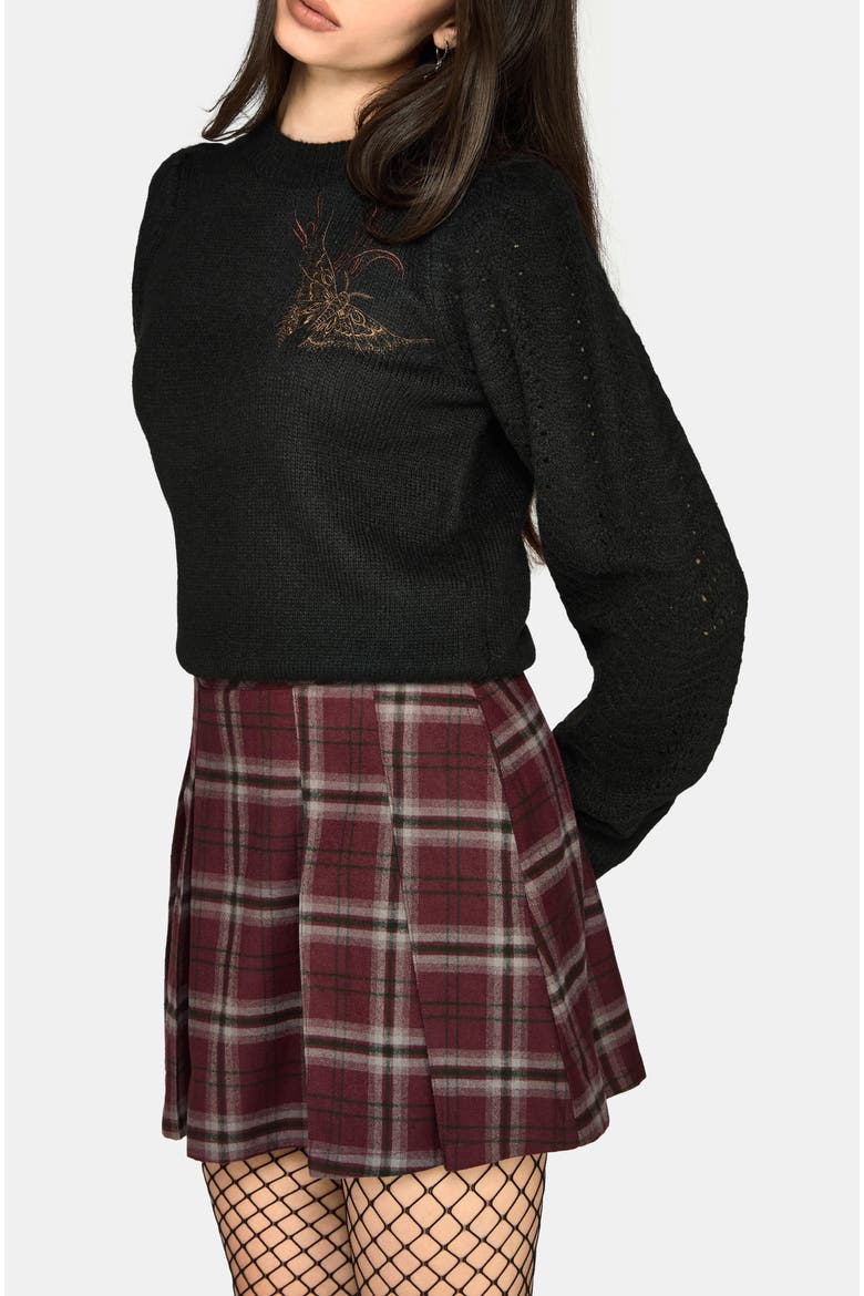 Ember Moth Knit Sweater, Alternate, color, Black